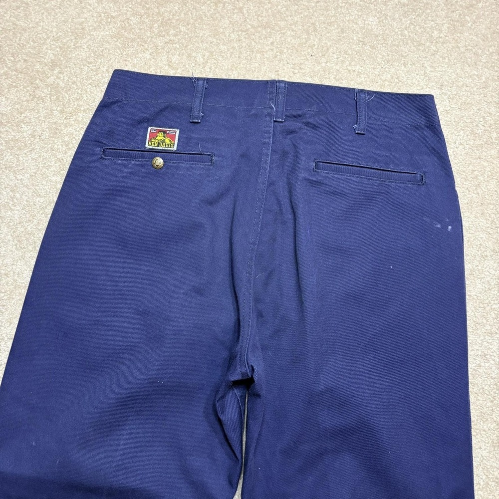 Vtg Ben Davis Pants Mens 34x31 Blue Workwear Chino Relaxed Straight Distressed